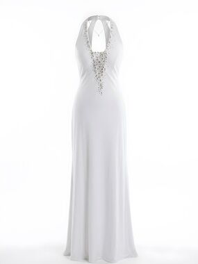 Ignite Evenings White Beaded V-Neck Maxi Dress